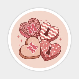 Retro Valentine Mini Heart Candy Pink Magnet